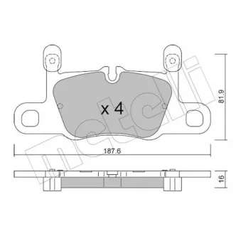 Jeu de 4 plaquettes de frein avant METELLI 22-1258-3