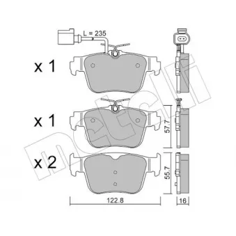 Jeu de 4 plaquettes de frein avant METELLI