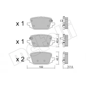 Jeu de 4 plaquettes de frein avant METELLI