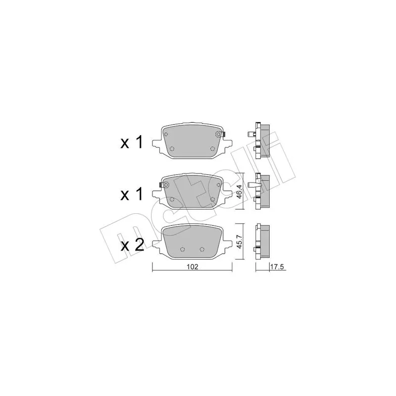 Jeu de 4 plaquettes de frein avant METELLI 22-1366-2