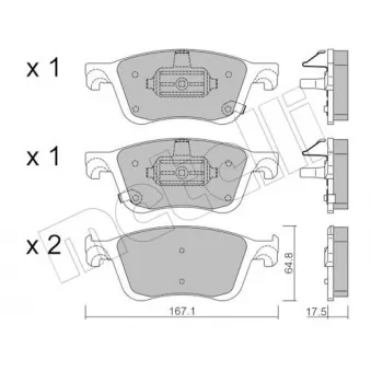 Jeu de 4 plaquettes de frein avant METELLI 22-1382-0