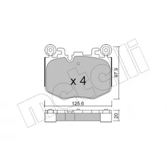 Jeu de 4 plaquettes de frein avant METELLI 22-1384-0