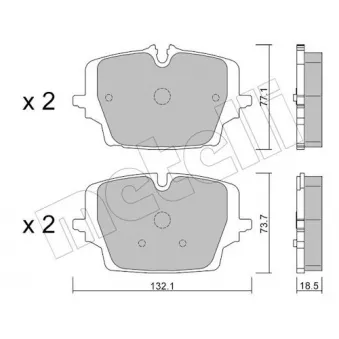Jeu de 4 plaquettes de frein avant METELLI 22-1407-0