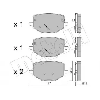 Jeu de 4 plaquettes de frein avant METELLI 22-1409-0