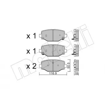 Jeu de 4 plaquettes de frein avant METELLI 22-1435-0