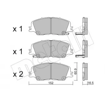 Jeu de 4 plaquettes de frein avant METELLI