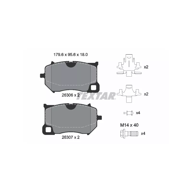 Jeu de 4 plaquettes de frein avant TEXTAR 2630601