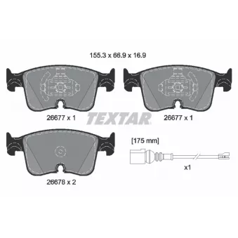 Jeu de 4 plaquettes de frein avant TEXTAR