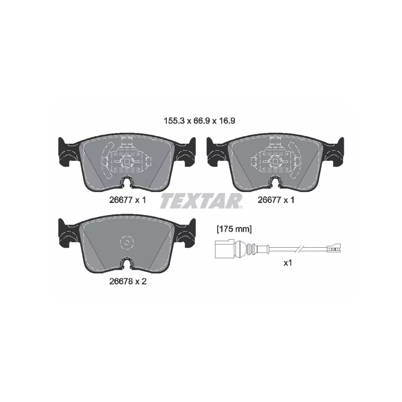 Jeu de 4 plaquettes de frein avant TEXTAR 2667702