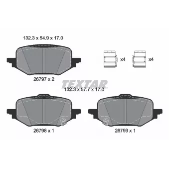 Jeu de 4 plaquettes de frein avant TEXTAR