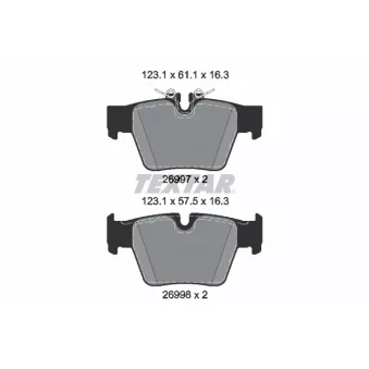 Jeu de 4 plaquettes de frein avant TEXTAR