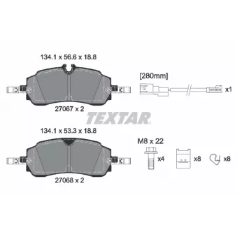 Jeu de 4 plaquettes de frein avant TEXTAR