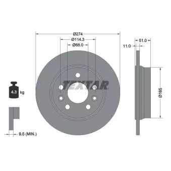Jeu de 2 disques de frein avant TEXTAR 92352803