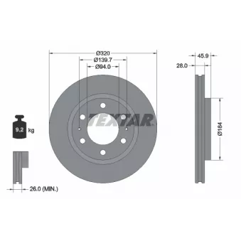 Jeu de 2 disques de frein avant TEXTAR