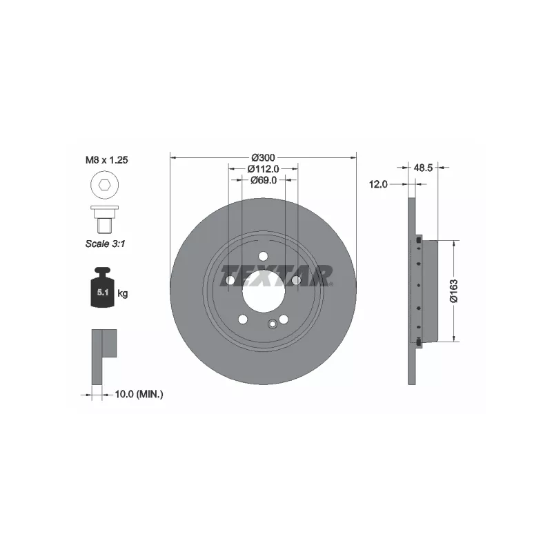 Jeu de 2 disques de frein avant TEXTAR 92354325