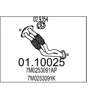 Tuyau d'échappement MTS 01.10025