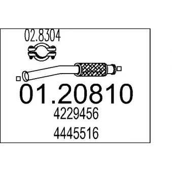 Tuyau flexible, échappement MTS 01.20810