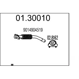 Tuyau d'échappement MTS 01.30010