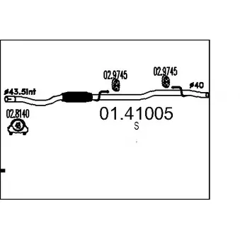 Tuyau d'échappement MTS 01.41005
