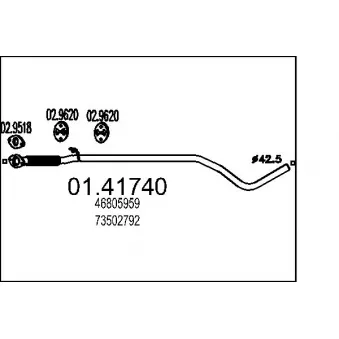 Tuyau d'échappement MTS 01.41740