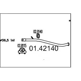 Tuyau d'échappement MTS 01.42140