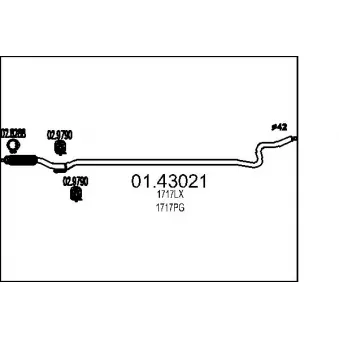 Tuyau d'échappement MTS 01.43021