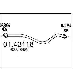 Tuyau d'échappement MTS 01.43118