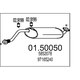 Silencieux central MTS 01.50050