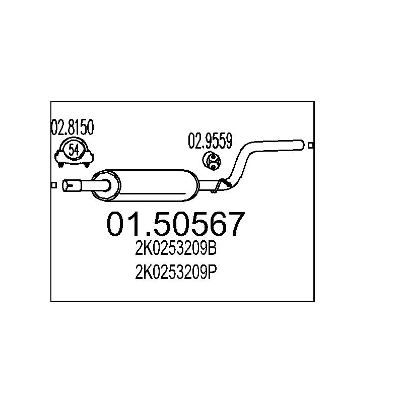 Silencieux central MTS 01.50567