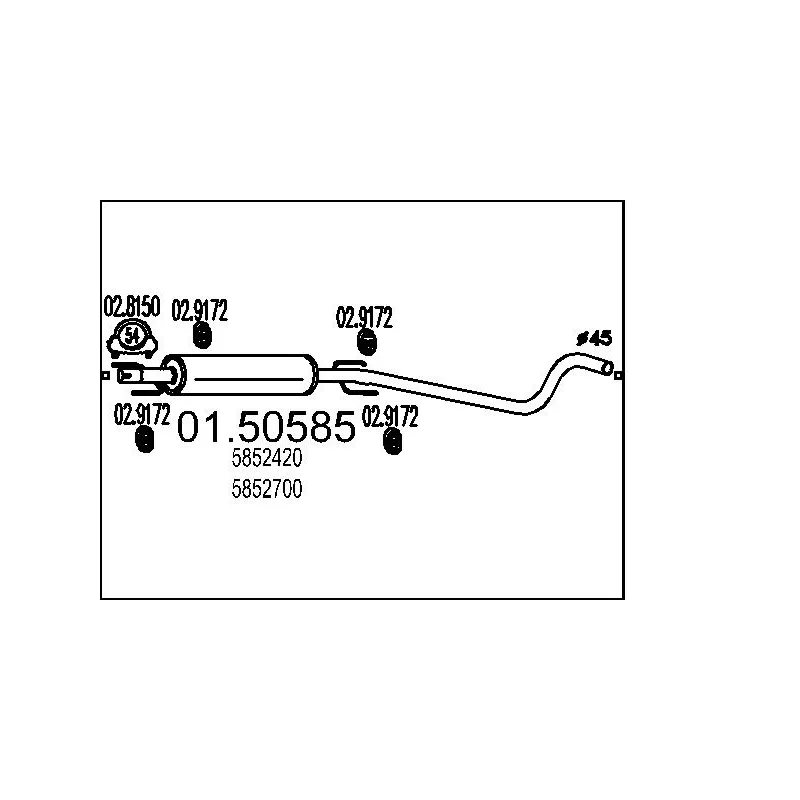 Silencieux central MTS 01.50585
