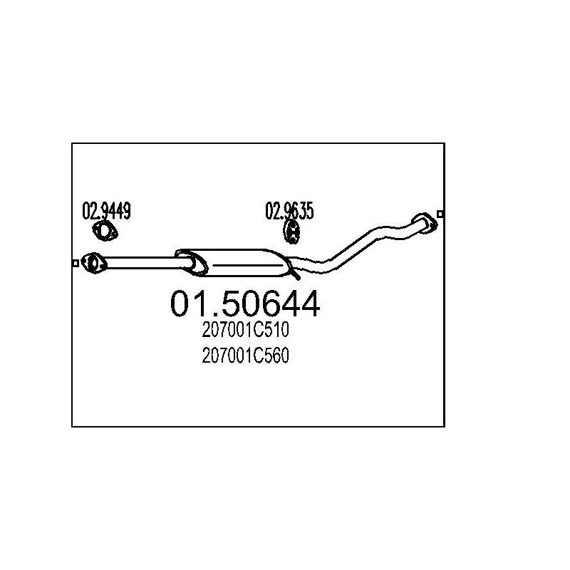 Silencieux central MTS 01.50644
