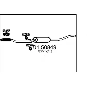 Silencieux central MTS 01.50849