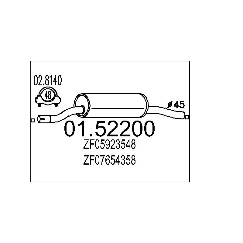 Silencieux avant MTS 01.52200