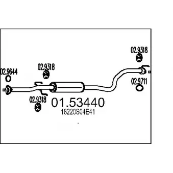 Silencieux central MTS 01.53440