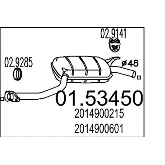 Silencieux central MTS