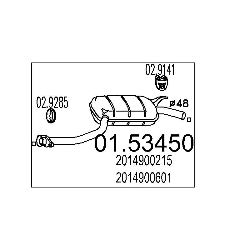 Silencieux central MTS 01.53450