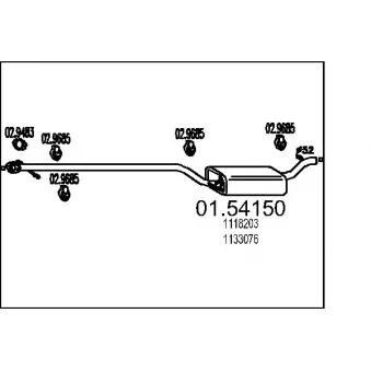 Silencieux central MTS 01.54150