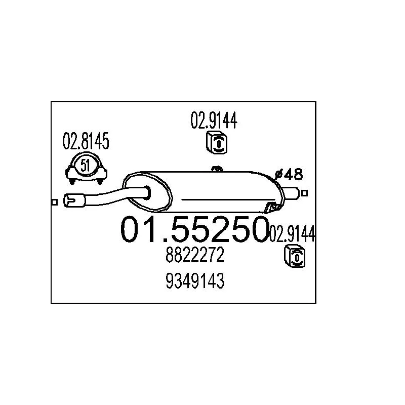 Silencieux central MTS 01.55250