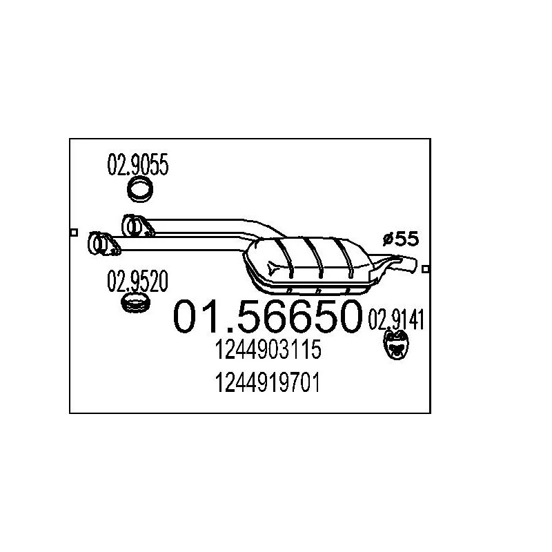 Silencieux central MTS 01.56650