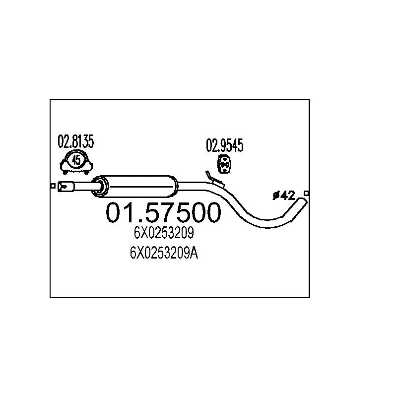 Silencieux central MTS 01.57500