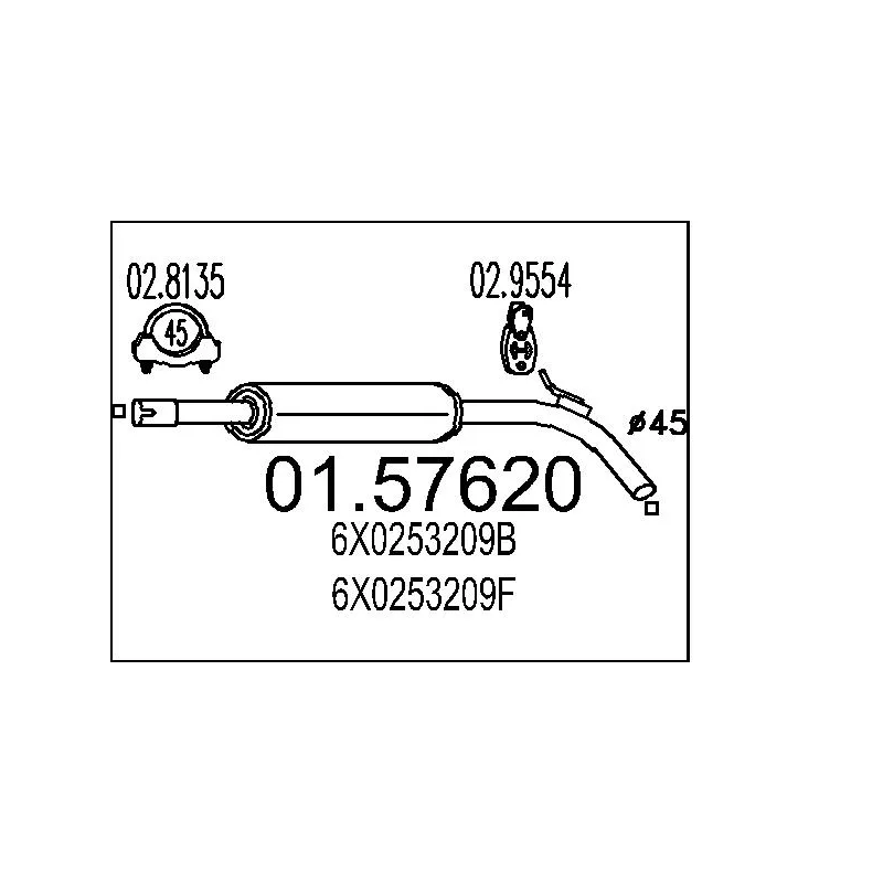 Silencieux central MTS 01.57620