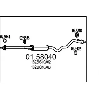 Silencieux central MTS 01.58040