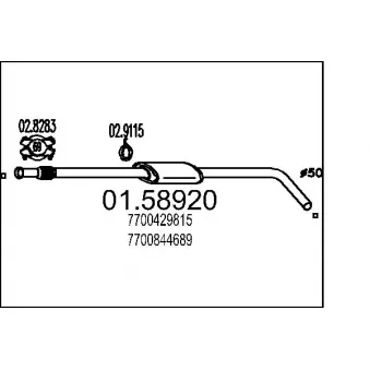 Silencieux central MTS 01.58920
