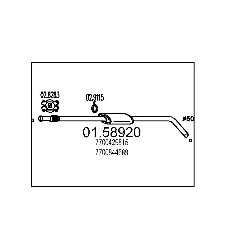 Silencieux central MTS 01.58920