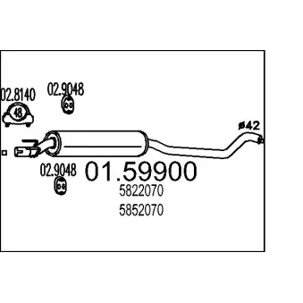 Silencieux central MTS 01.59900