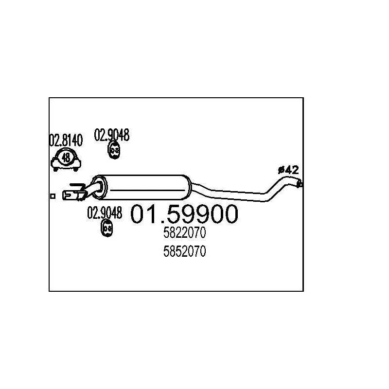 Silencieux central MTS 01.59900