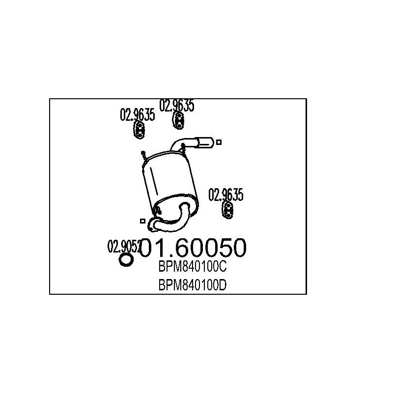 Silencieux arrière MTS 01.60050