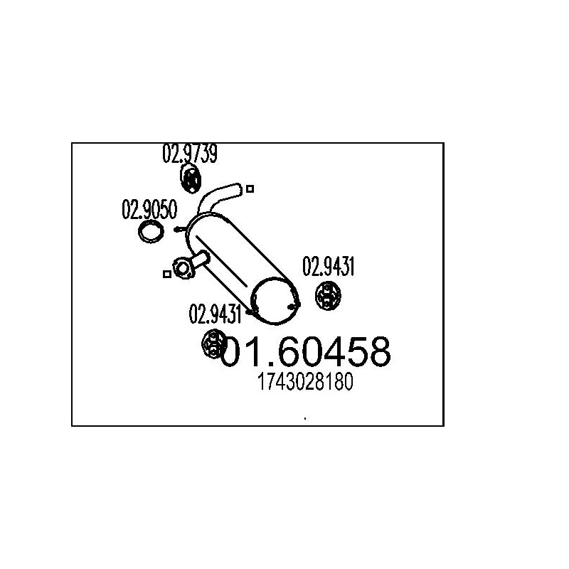 Silencieux arrière MTS 01.60458