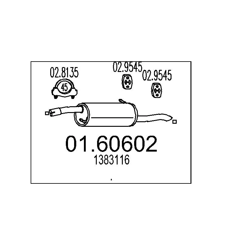 Silencieux arrière MTS 01.60602