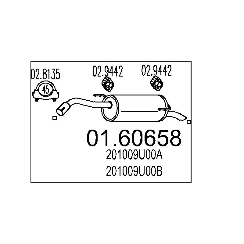 Silencieux arrière MTS 01.60658